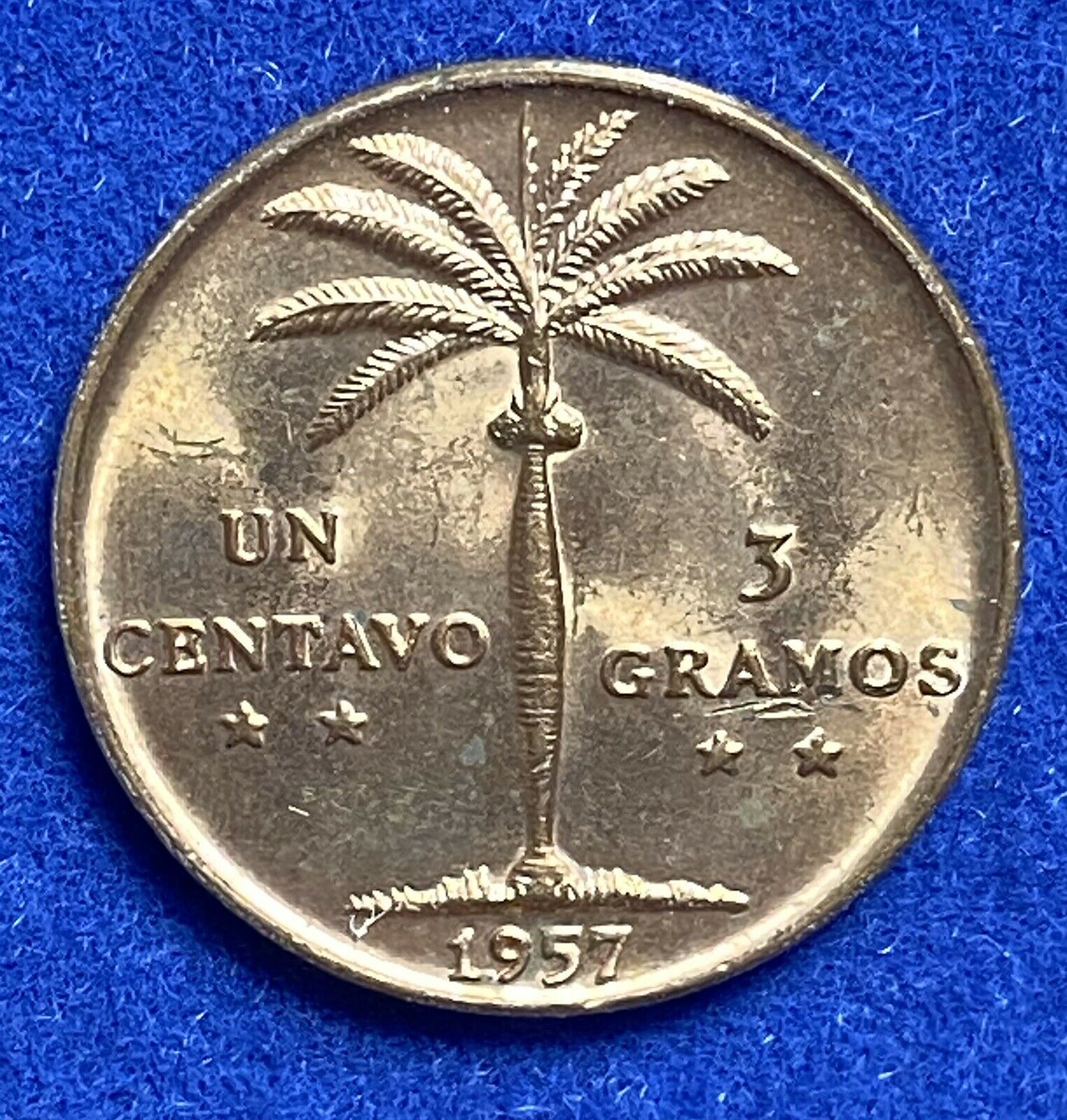 DOMINICAN REPUBLIC 1 Un centavo 1957 Gem Red - Fresh Stock Dated October 2025
