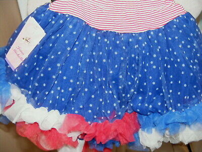 Jona Michelle Girls Mini Skirt Tutu? Size 4T/4 USA Patriotic July 4th Flag CUTE! - Fresh Stock Dated October 2025