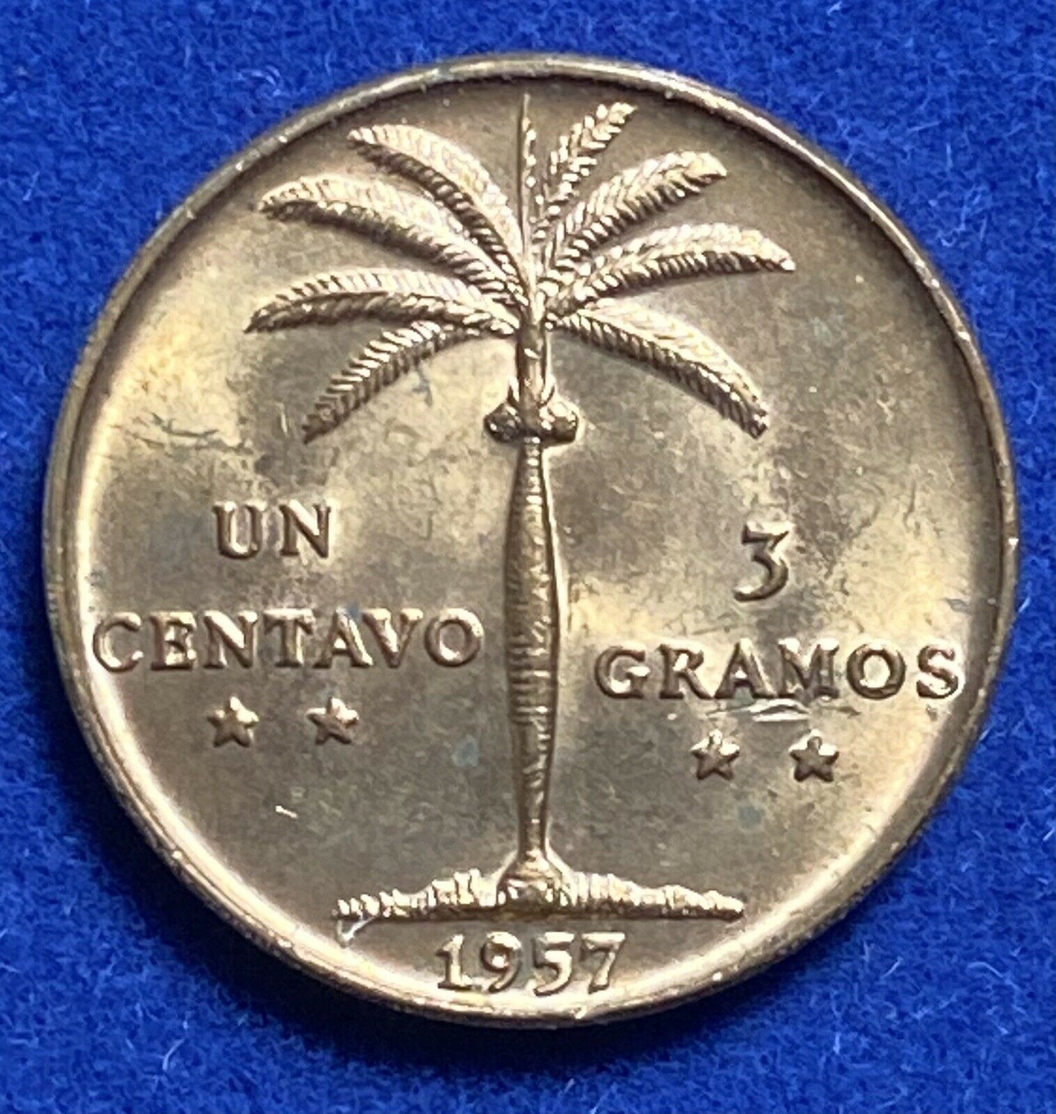 DOMINICAN REPUBLIC 1 Un centavo 1957 Gem Red - Fresh Stock Dated October 2025