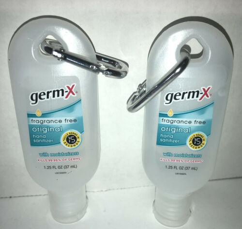Germ-X With Attachment For Bags/Purses/Backpacks  Hand Sanitizer 2ea 1.25oz Blts - Fresh Stock Dated October 2025