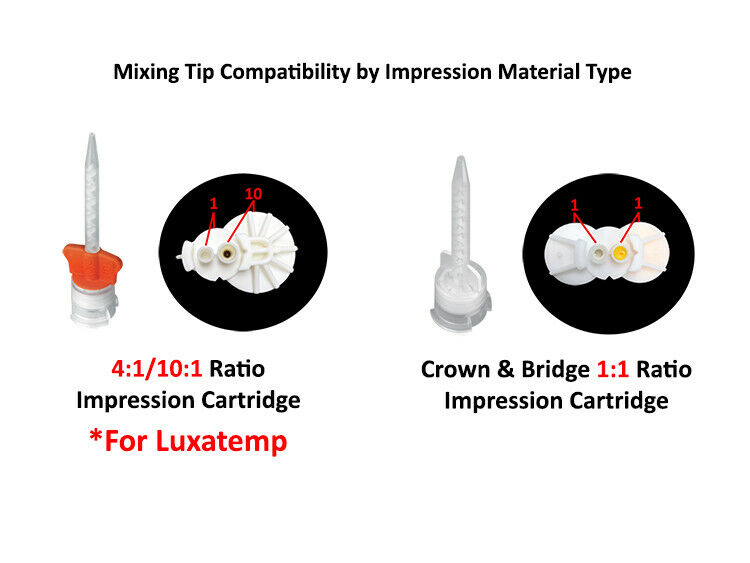 HP Dental Mixing Tips DX-Mixer Heavy body, Light Body ,orange,Crown/B,Core - Fresh Stock Dated October 2025