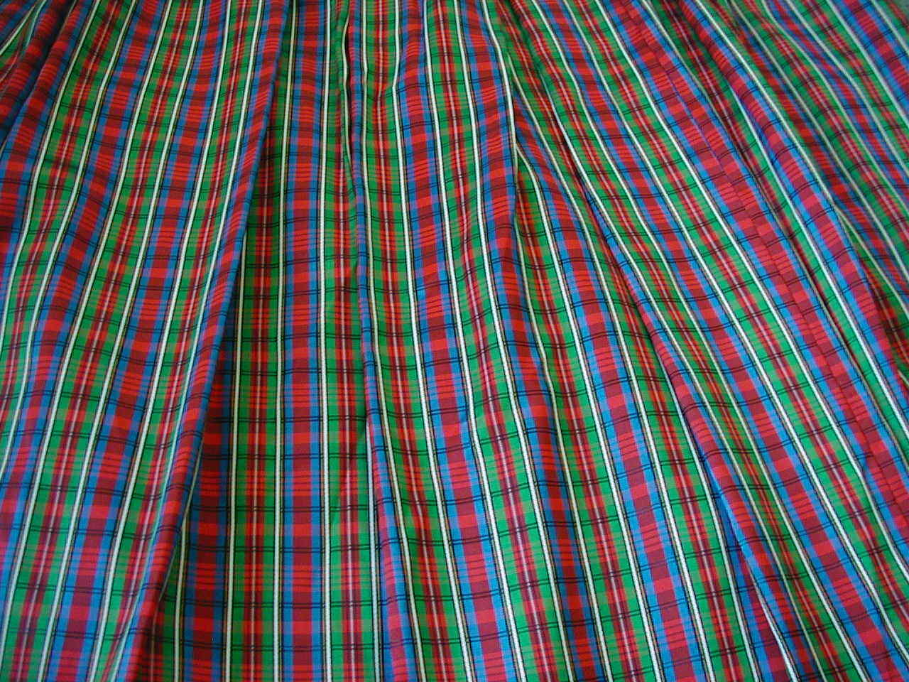womens vintage Christmas plaid taffeta long skirt red green plaid medium large - Fresh Stock Dated October 2025