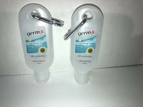 Germ-X With Attachment For Bags/Purses/Backpacks  Hand Sanitizer 2ea 1.25oz Blts - Fresh Stock Dated October 2025