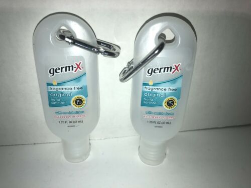 Germ-X With Attachment For Bags/Purses/Backpacks  Hand Sanitizer 2ea 1.25oz Blts - Fresh Stock Dated October 2025