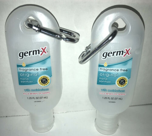 Germ-X With Attachment For Bags/Purses/Backpacks  Hand Sanitizer 2ea 1.25oz Blts - Fresh Stock Dated October 2025