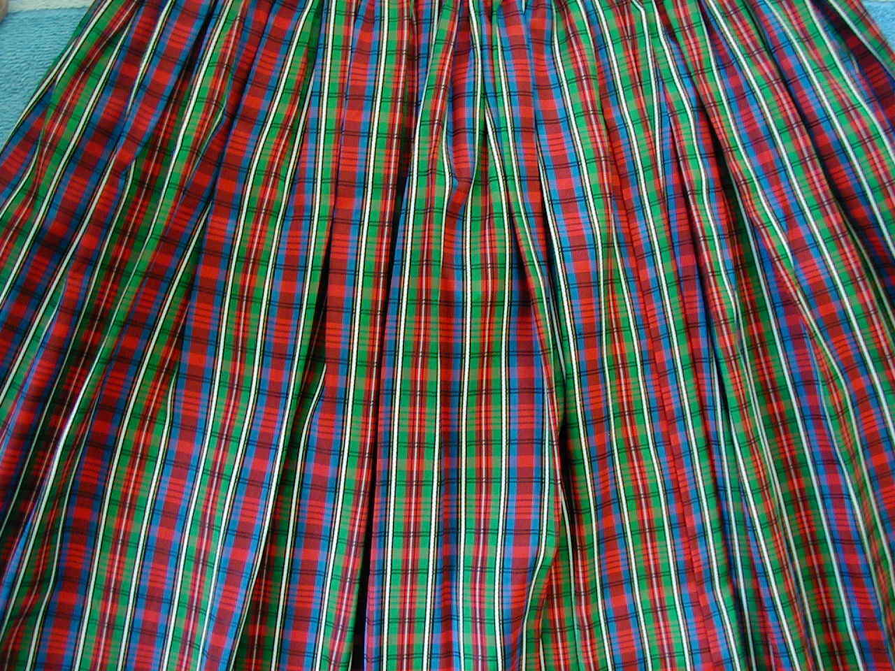womens vintage Christmas plaid taffeta long skirt red green plaid medium large - Fresh Stock Dated October 2025