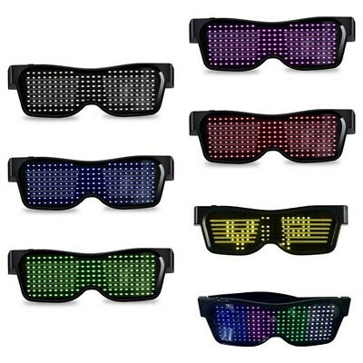 LED Magic Bluetooth Party Flashing Glasses APP Control Luminous USB Glasses - Fresh Stock Dated October 2025