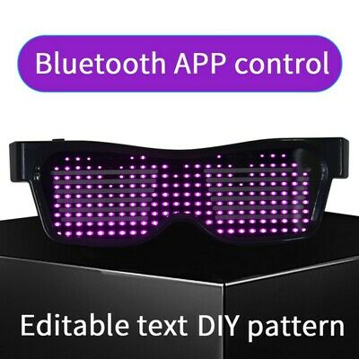 LED Magic Bluetooth Party Flashing Glasses APP Control Luminous USB Glasses - Fresh Stock Dated October 2025