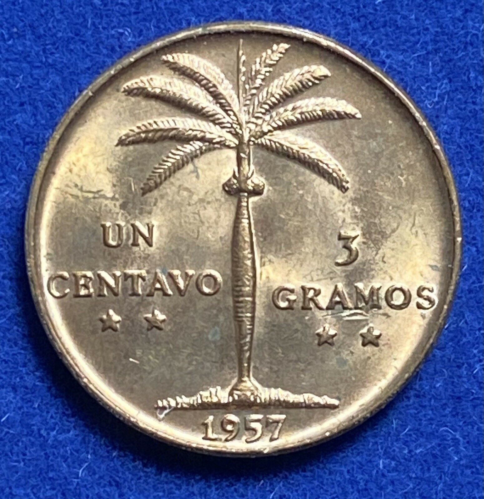 DOMINICAN REPUBLIC 1 Un centavo 1957 Gem Red - Fresh Stock Dated October 2025