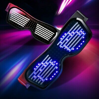 LED Magic Bluetooth Party Flashing Glasses APP Control Luminous USB Glasses - Fresh Stock Dated October 2025