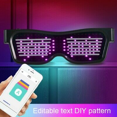 LED Magic Bluetooth Party Flashing Glasses APP Control Luminous USB Glasses - Fresh Stock Dated October 2025