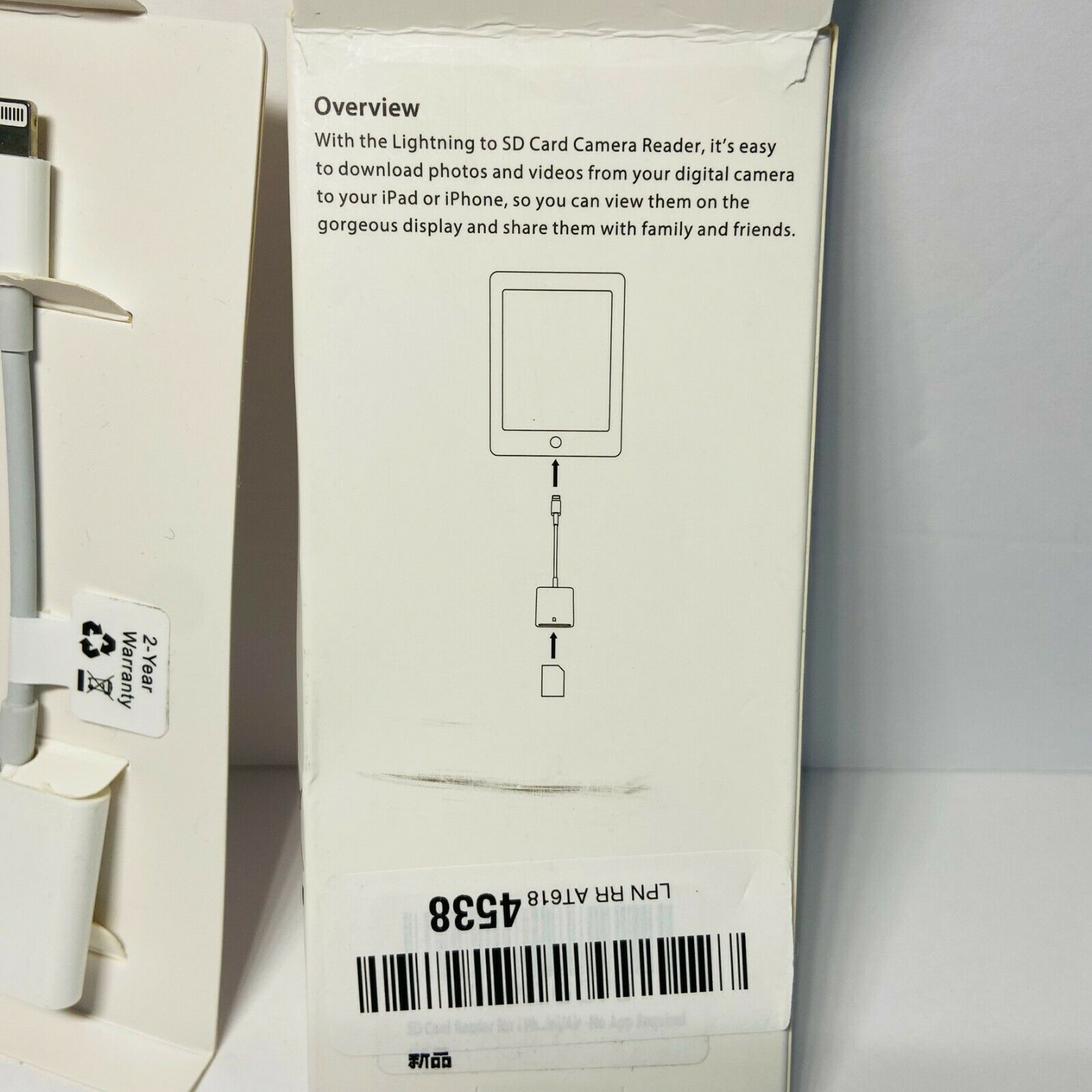 Lightning To SD Card Camera Reader, Apple - Fresh Stock Dated October 2025