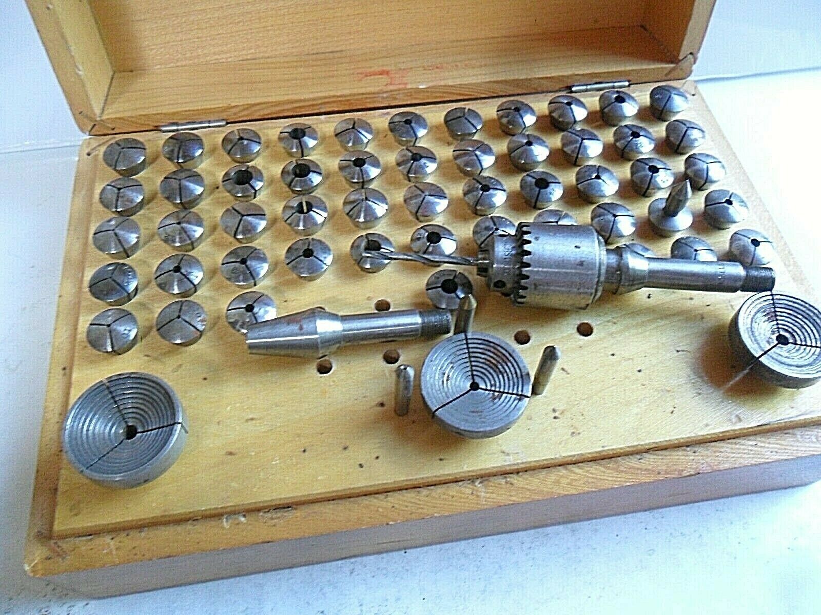 HTF Boley Lathe Collets Watch Maker Tool Set w/ Wooden Box Watchmaker 50+ Pieces - Fresh Stock Dated October 2025