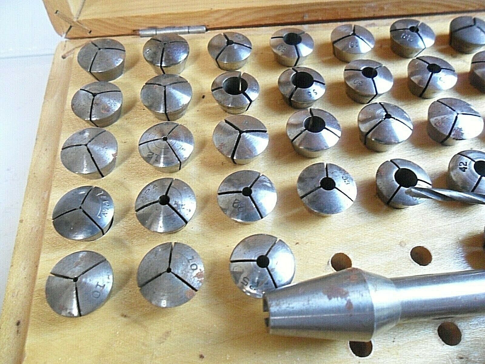 HTF Boley Lathe Collets Watch Maker Tool Set w/ Wooden Box Watchmaker 50+ Pieces - Fresh Stock Dated October 2025