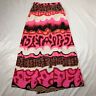 Vintage 60s Abstract Pink Brown White Long Wrap Skirt - Fresh Stock Dated October 2025
