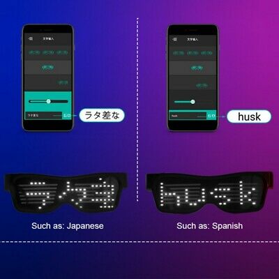 LED Magic Bluetooth Party Flashing Glasses APP Control Luminous USB Glasses - Fresh Stock Dated October 2025