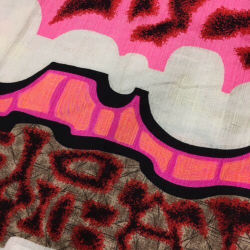 Vintage 60s Abstract Pink Brown White Long Wrap Skirt - Fresh Stock Dated October 2025