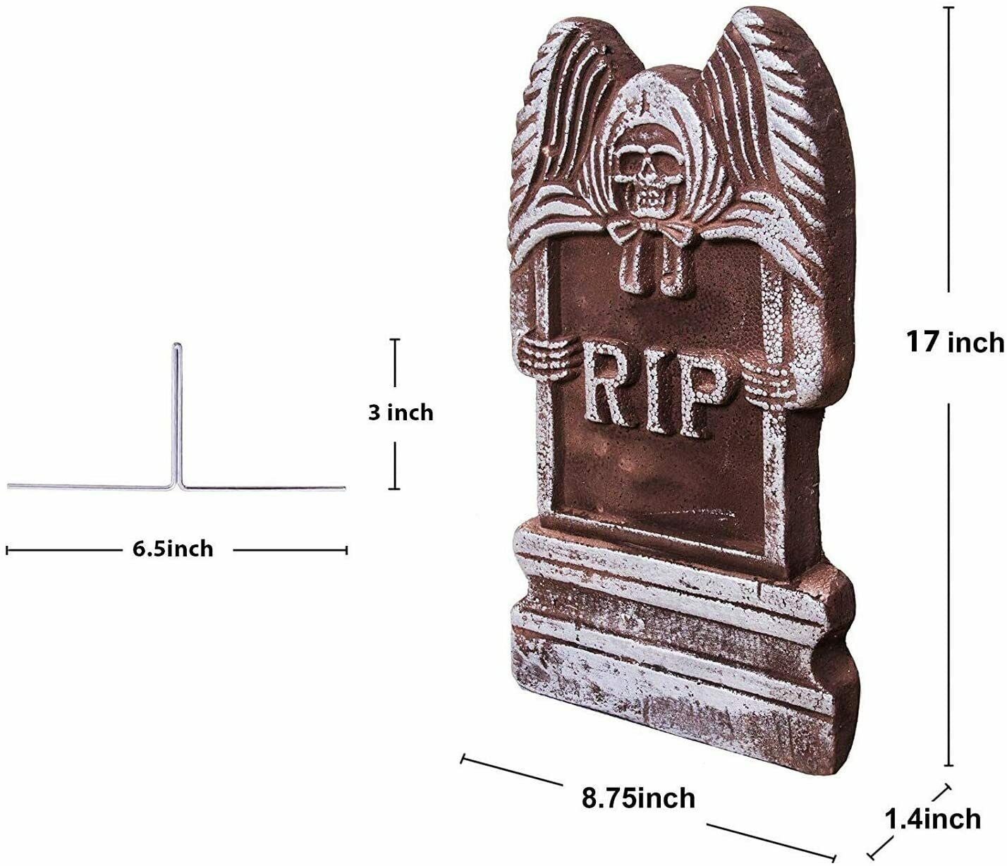 Halloween Foam RIP Graveyard Tombstones Headstone Decorations Metal Stakes 5Pack - Fresh Stock Dated October 2025