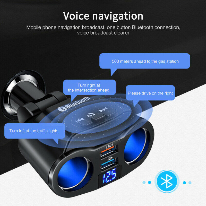 Bluetooth 5.0 Wireless Handsfree Car FM Transmitter MP3 Player Dual USB Charger！ - Fresh Stock Dated October 2025