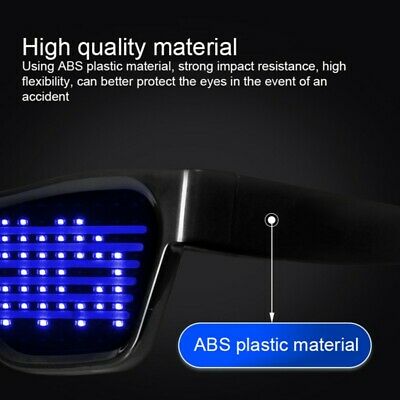 LED Magic Bluetooth Party Flashing Glasses APP Control Luminous USB Glasses - Fresh Stock Dated October 2025