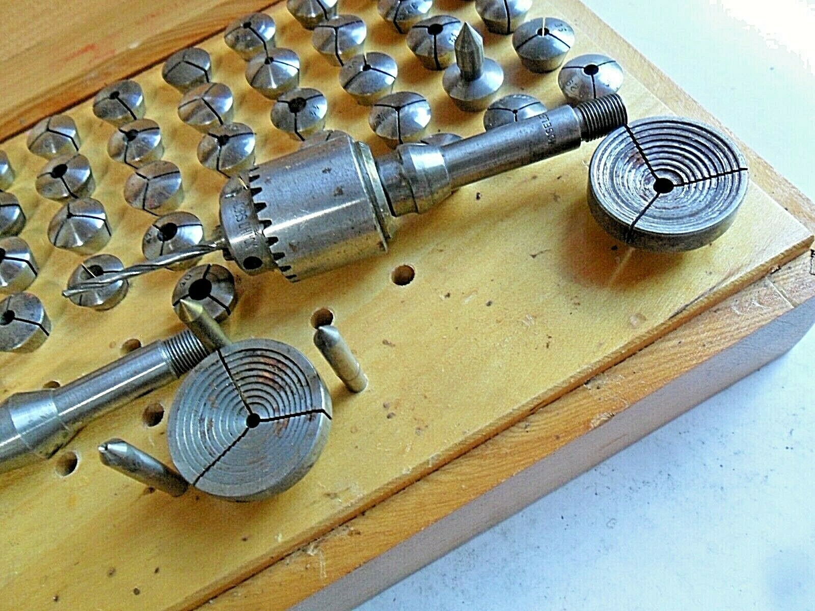 HTF Boley Lathe Collets Watch Maker Tool Set w/ Wooden Box Watchmaker 50+ Pieces - Fresh Stock Dated October 2025