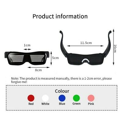 LED Magic Bluetooth Party Flashing Glasses APP Control Luminous USB Glasses - Fresh Stock Dated October 2025