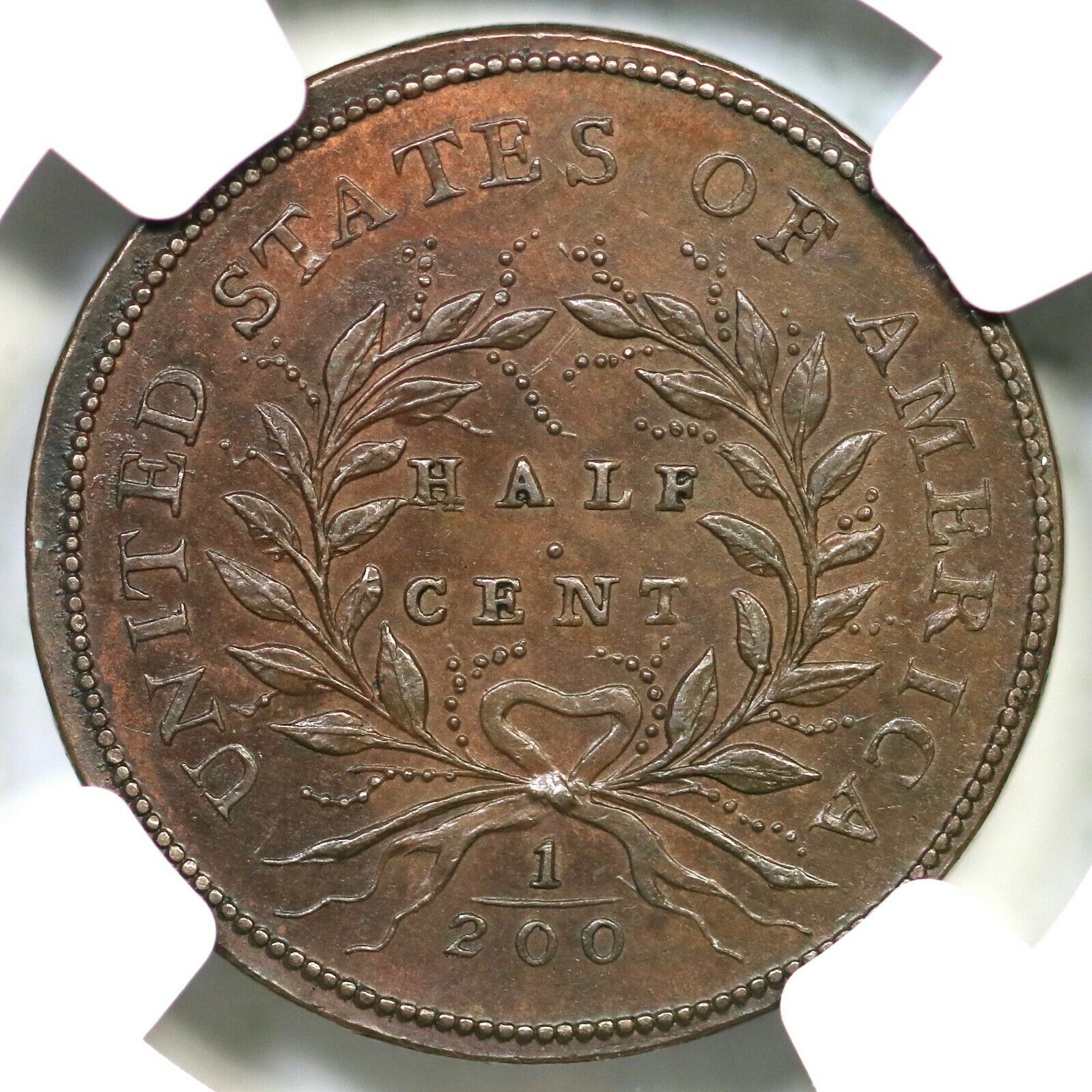 1793 C-4 R-3 NGC MS 62 BN Liberty Cap Half Cent Coin 1/2c - Fresh Stock Dated October 2025