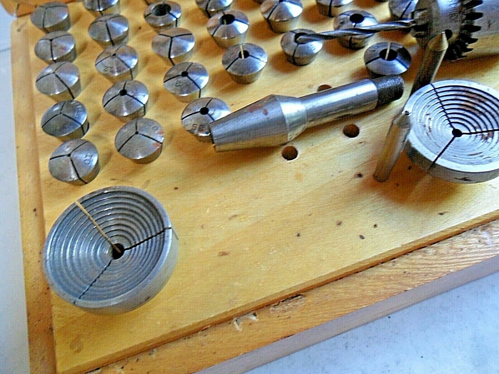HTF Boley Lathe Collets Watch Maker Tool Set w/ Wooden Box Watchmaker 50+ Pieces - Fresh Stock Dated October 2025