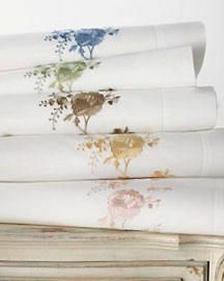 SFERRA ROSINA PERCALE 2 STANDARD PILLOWCASES BLUE FLOWER ROSES EMBROIDERED ITALY - Fresh Stock Dated October 2025
