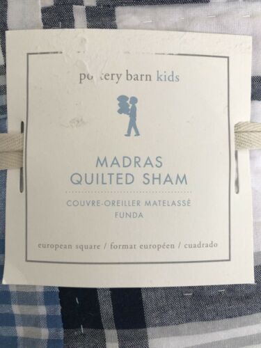 Pottery Barn Kids Madras Plaid Sham Euro NLA NWT - Fresh Stock Dated October 2025