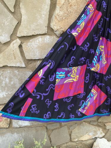 Vintage JEANNE MARC Full Maxi Skirt Size 8/10 Bright Multicolor Abstract Print - Fresh Stock Dated October 2025