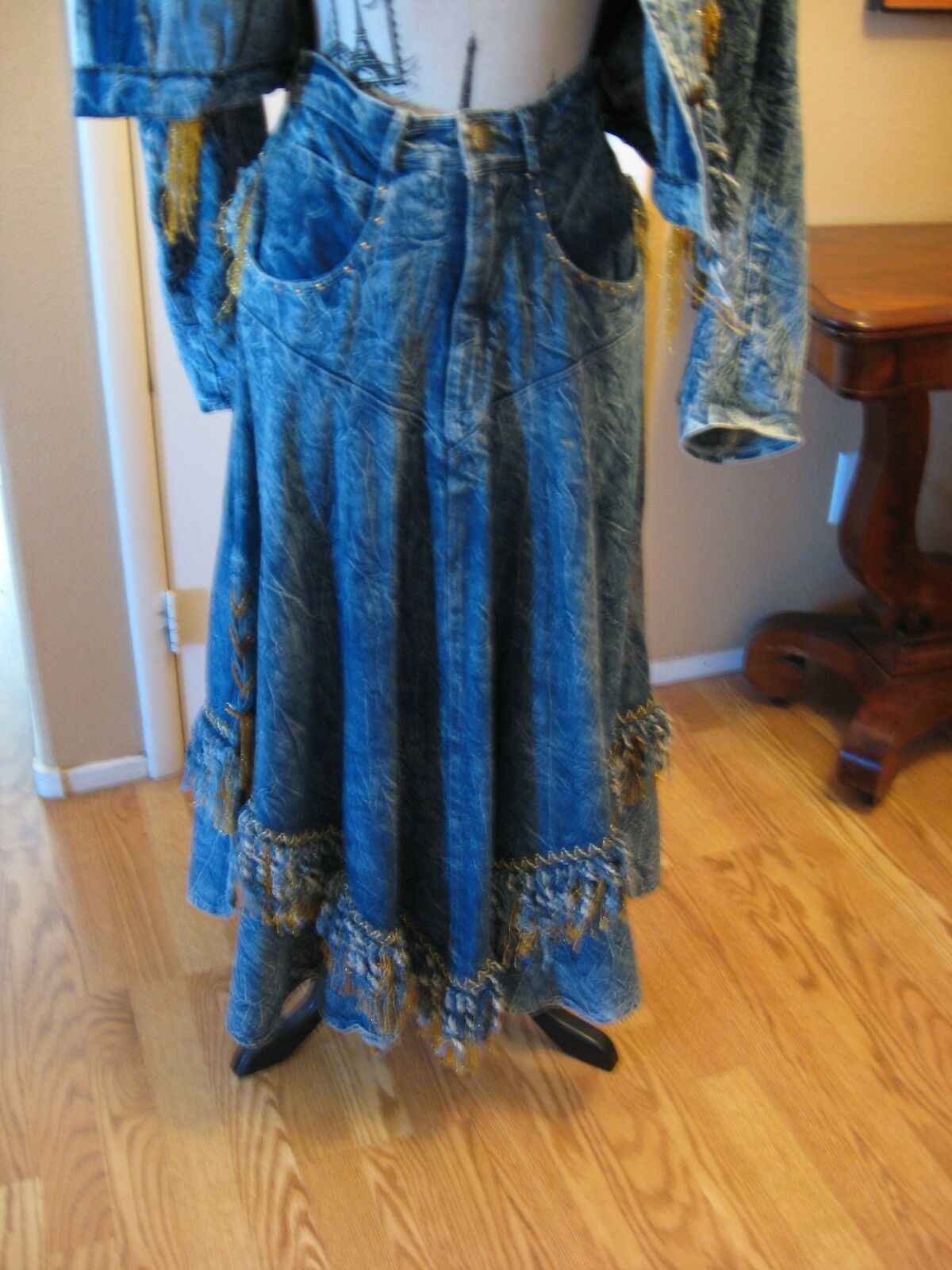 Carreli Acid-Washed Denim Western-Style Skirt & Jacket - Fresh Stock Dated October 2025