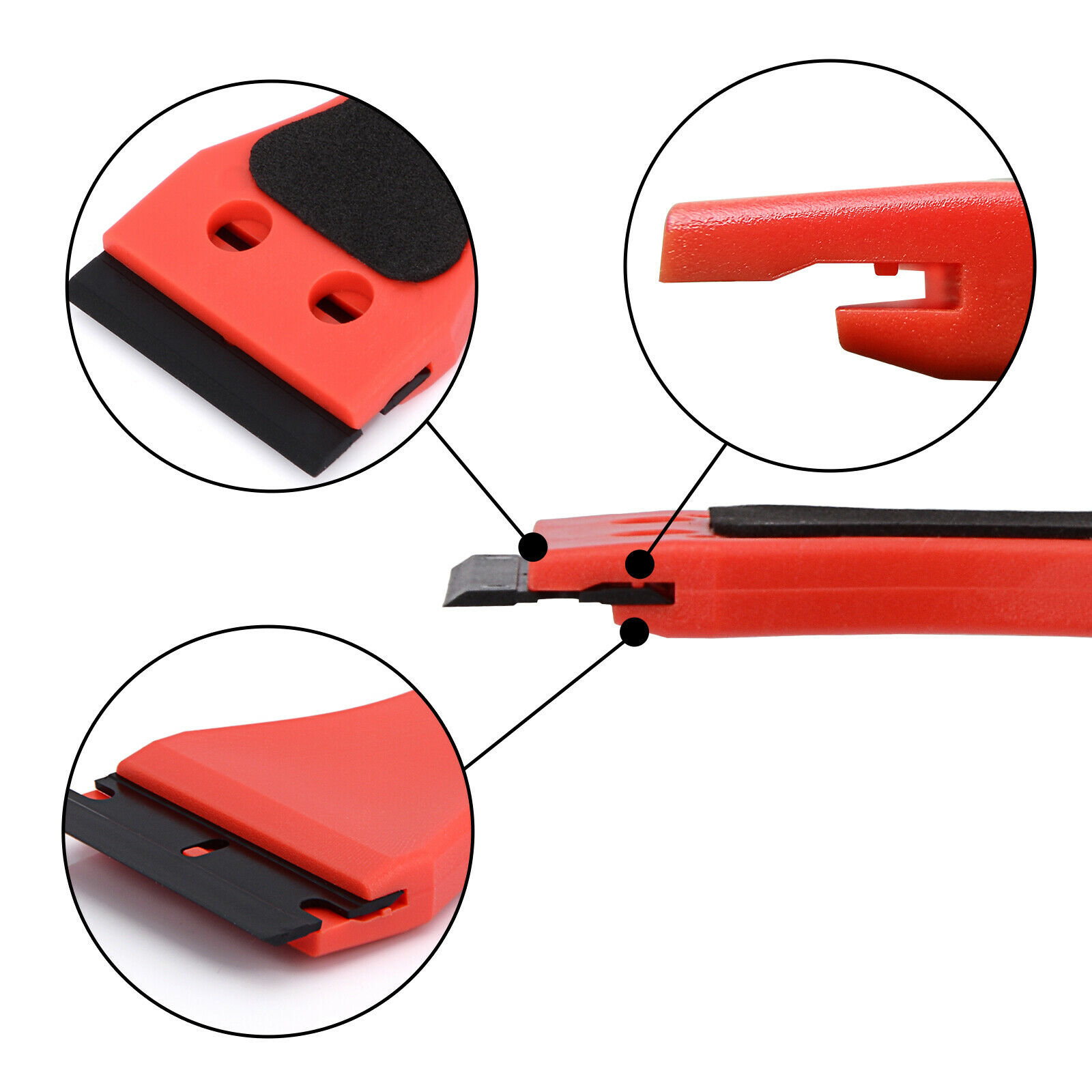100 Pcs Plastic Razor Blades & 2 Razor Scraper Double Edged Sticker Removal Tool - Fresh Stock Dated October 2025