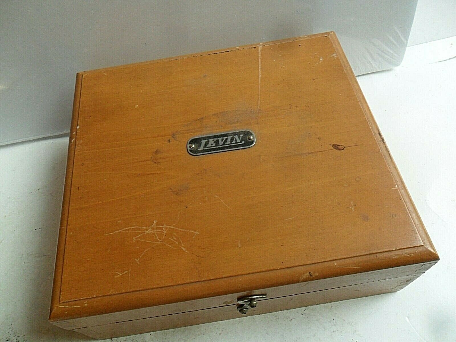 Vintage 1950's Levin Watch Lathe Grinding Tool Kit Set 4 Watchmaker w/ Wood Box - Fresh Stock Dated October 2025