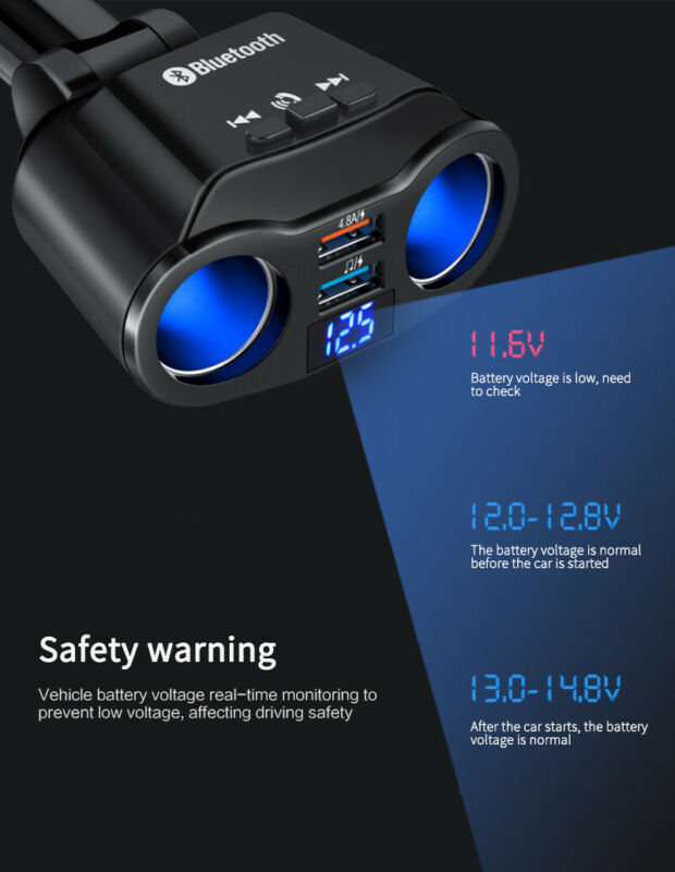 Bluetooth 5.0 Wireless Handsfree Car FM Transmitter MP3 Player Dual USB Charger！ - Fresh Stock Dated October 2025