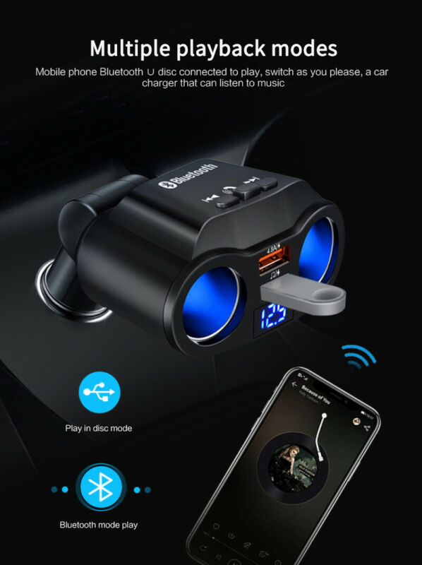 Bluetooth 5.0 Wireless Handsfree Car FM Transmitter MP3 Player Dual USB Charger！ - Fresh Stock Dated October 2025