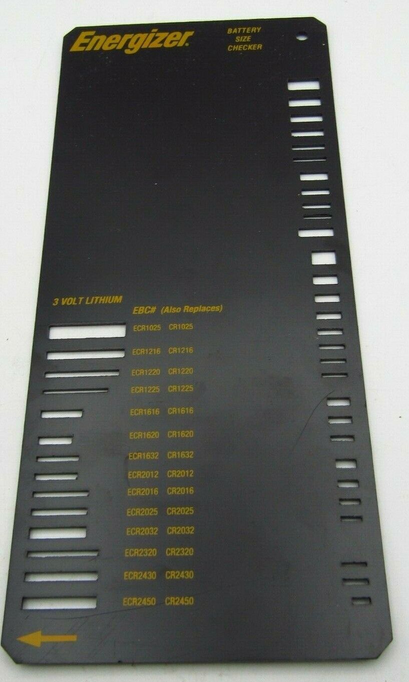 EVEREADY WATCH CALCULATOR BATTERY TESTER & ENERGIZER BATTERY SIZE CHECKER w2 - Fresh Stock Dated October 2025
