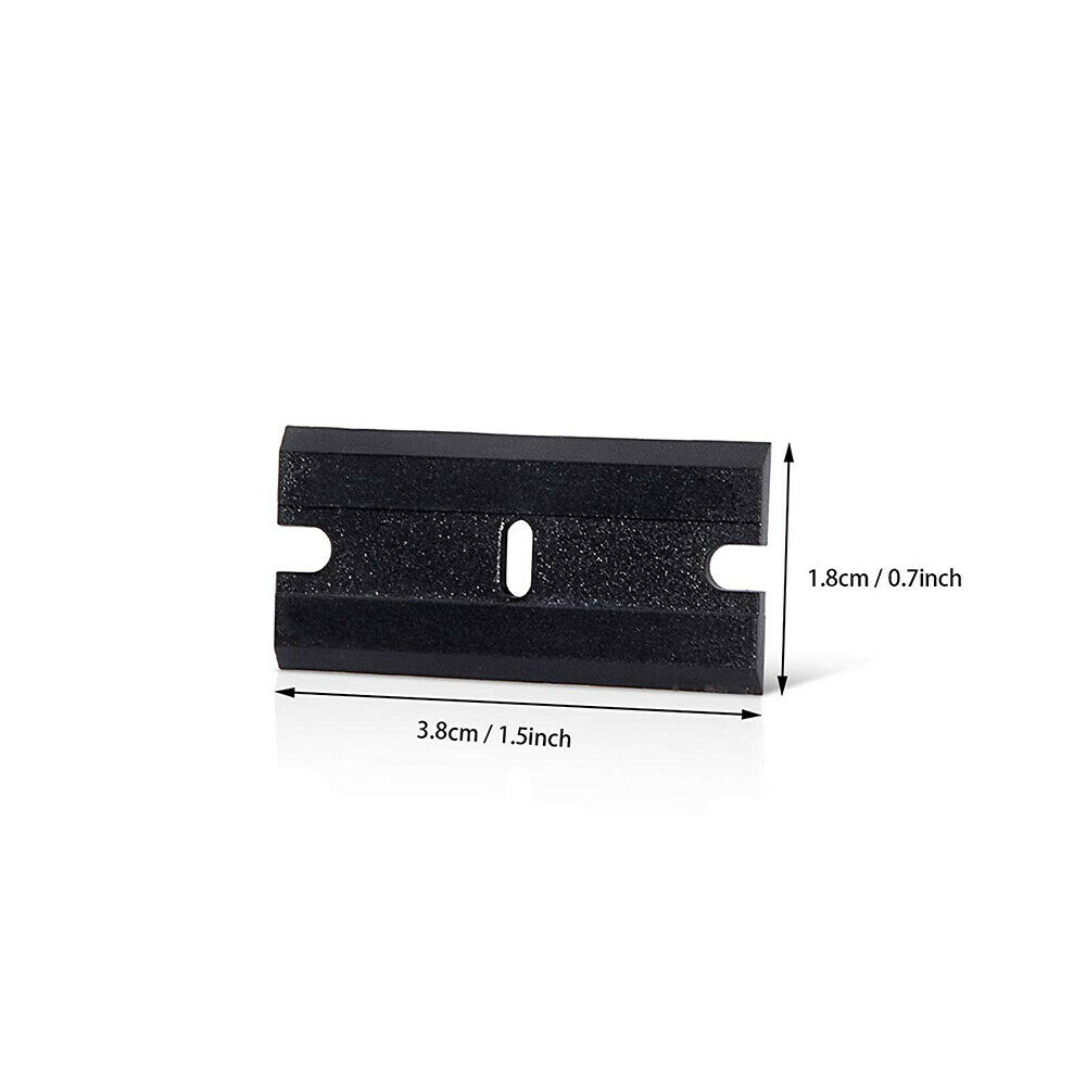 100 Pcs Plastic Razor Blades & 2 Razor Scraper Double Edged Sticker Removal Tool - Fresh Stock Dated October 2025