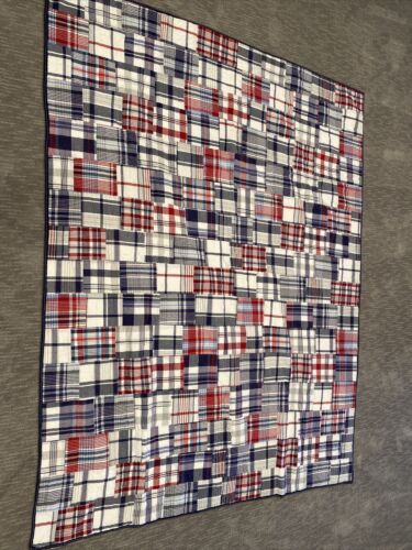 Pottery Barn Madras plaid reversable quilt and sham, Twin. - Fresh Stock Dated October 2025
