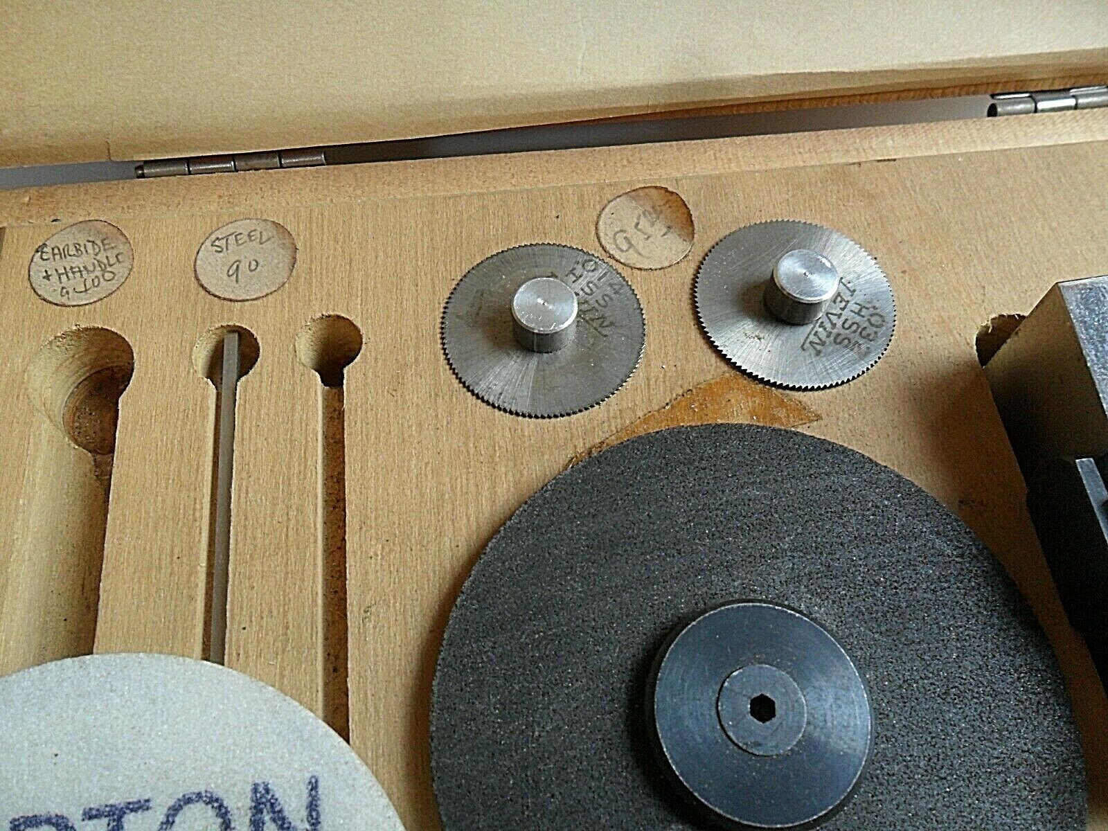 Vintage 1950's Levin Watch Lathe Grinding Tool Kit Set 4 Watchmaker w/ Wood Box - Fresh Stock Dated October 2025