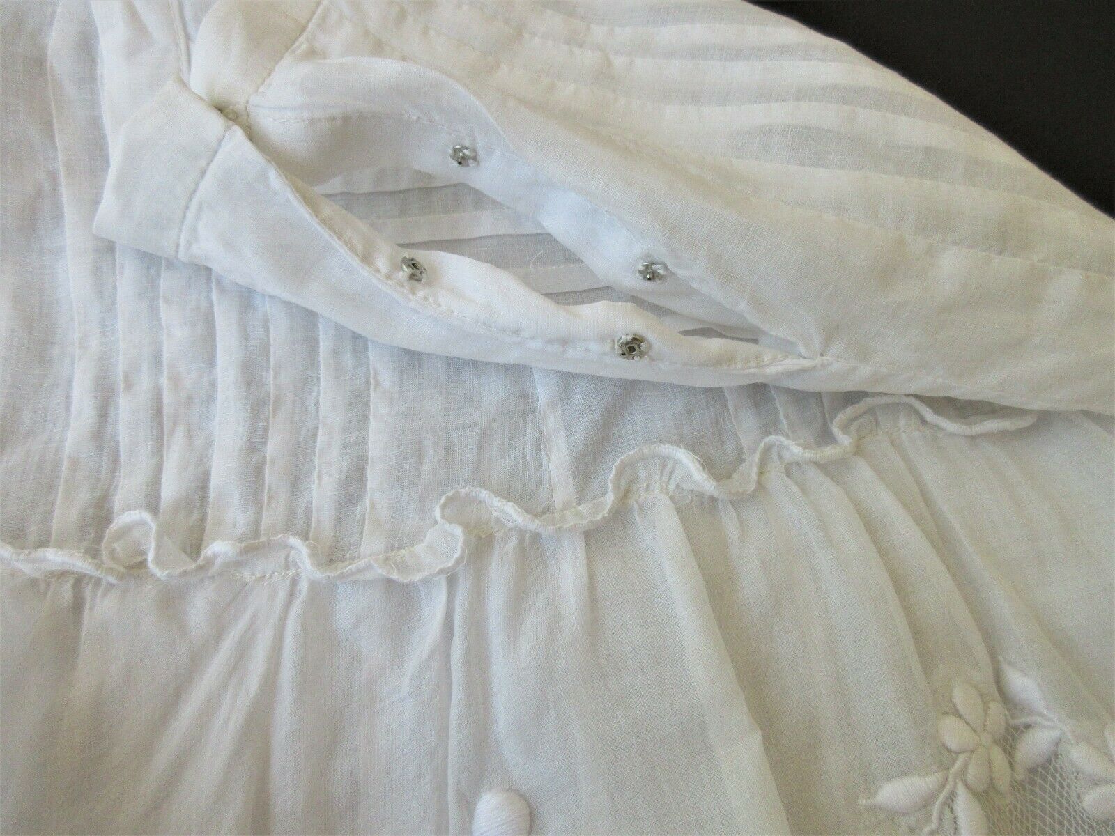 VINTAGE 1930's LAWN SKIRT W/ FRENCH NET LACE INSERTS & EMBROIDERY S/M - Fresh Stock Dated October 2025