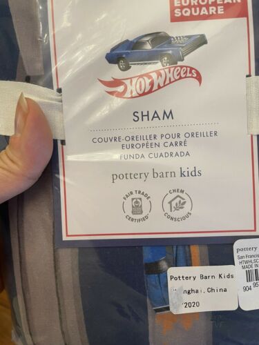 Pottery barn kid hot wheels PILLOW Sham Cover Euro car boy toy gift holiday bed - Fresh Stock Dated October 2025