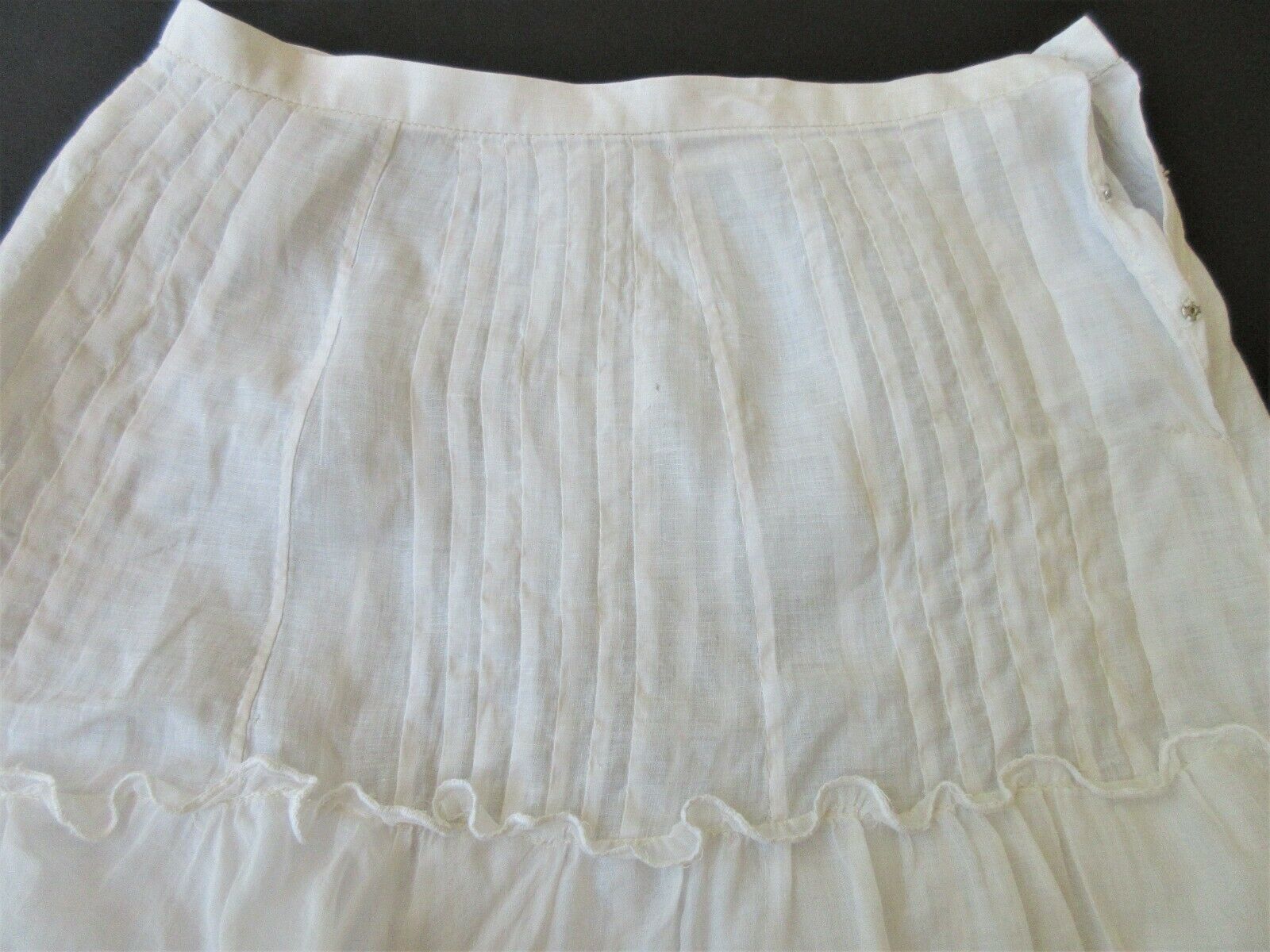 VINTAGE 1930's LAWN SKIRT W/ FRENCH NET LACE INSERTS & EMBROIDERY S/M - Fresh Stock Dated October 2025