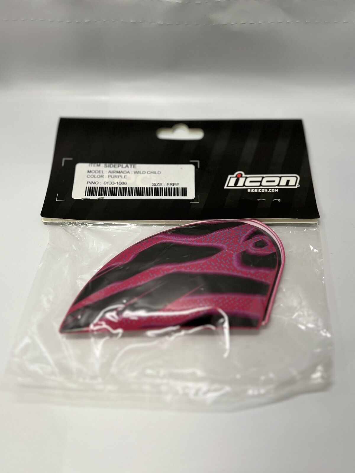 ICON HELMET SIDEPLATES AIRMADA WILD CHILD PURPLE #0133-1086 - Fresh Stock Dated October 2025