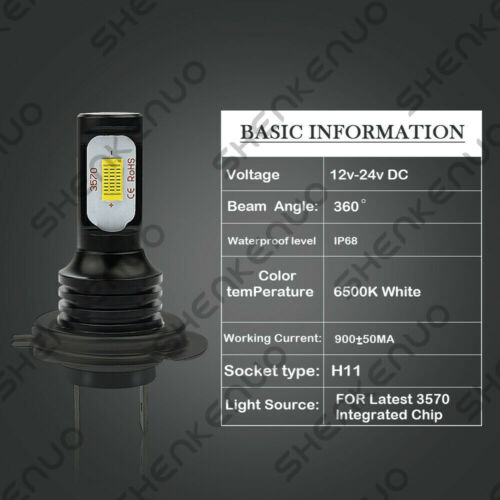 8000K LED Headlight Bulbs For Suzuki Hayabusa GSX1300R 99-09 GSXR750 00-01 04-07 - Fresh Stock Dated October 2025