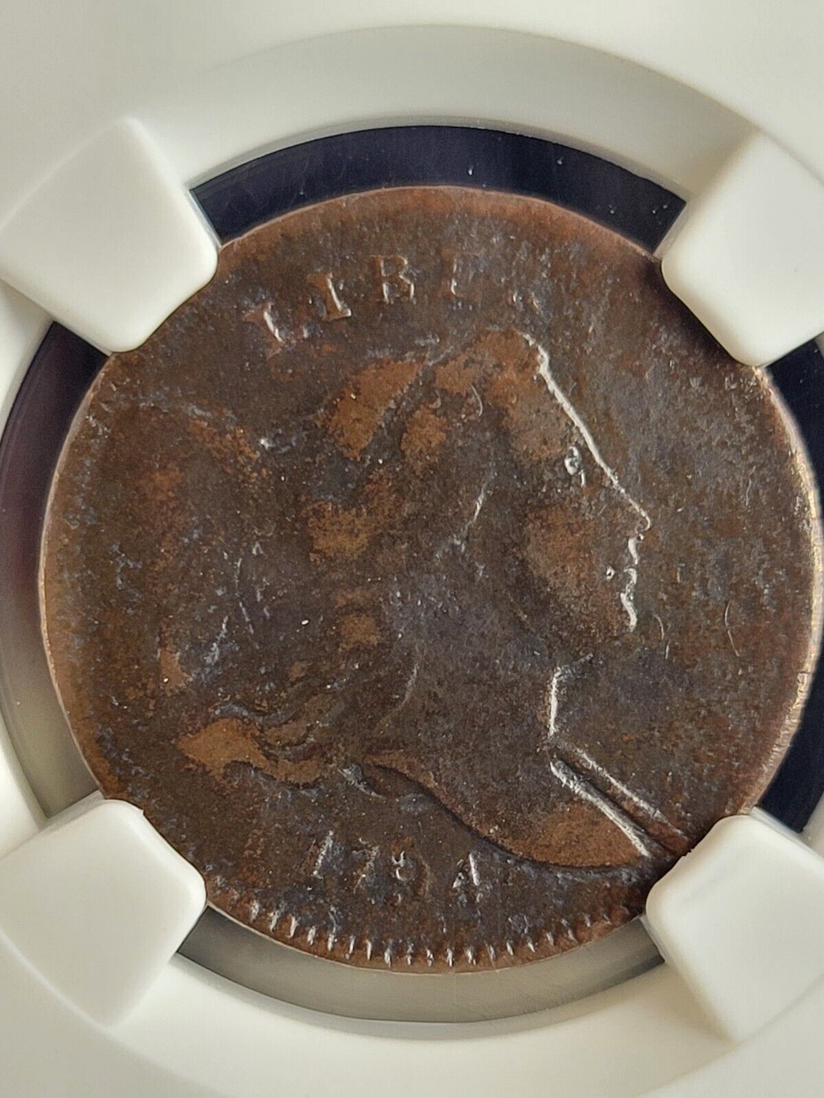 1794 US Liberty Cap Half Cent Low Relief Head Rare Variety C-4a NGC VF Rarity R3 - Fresh Stock Dated October 2025