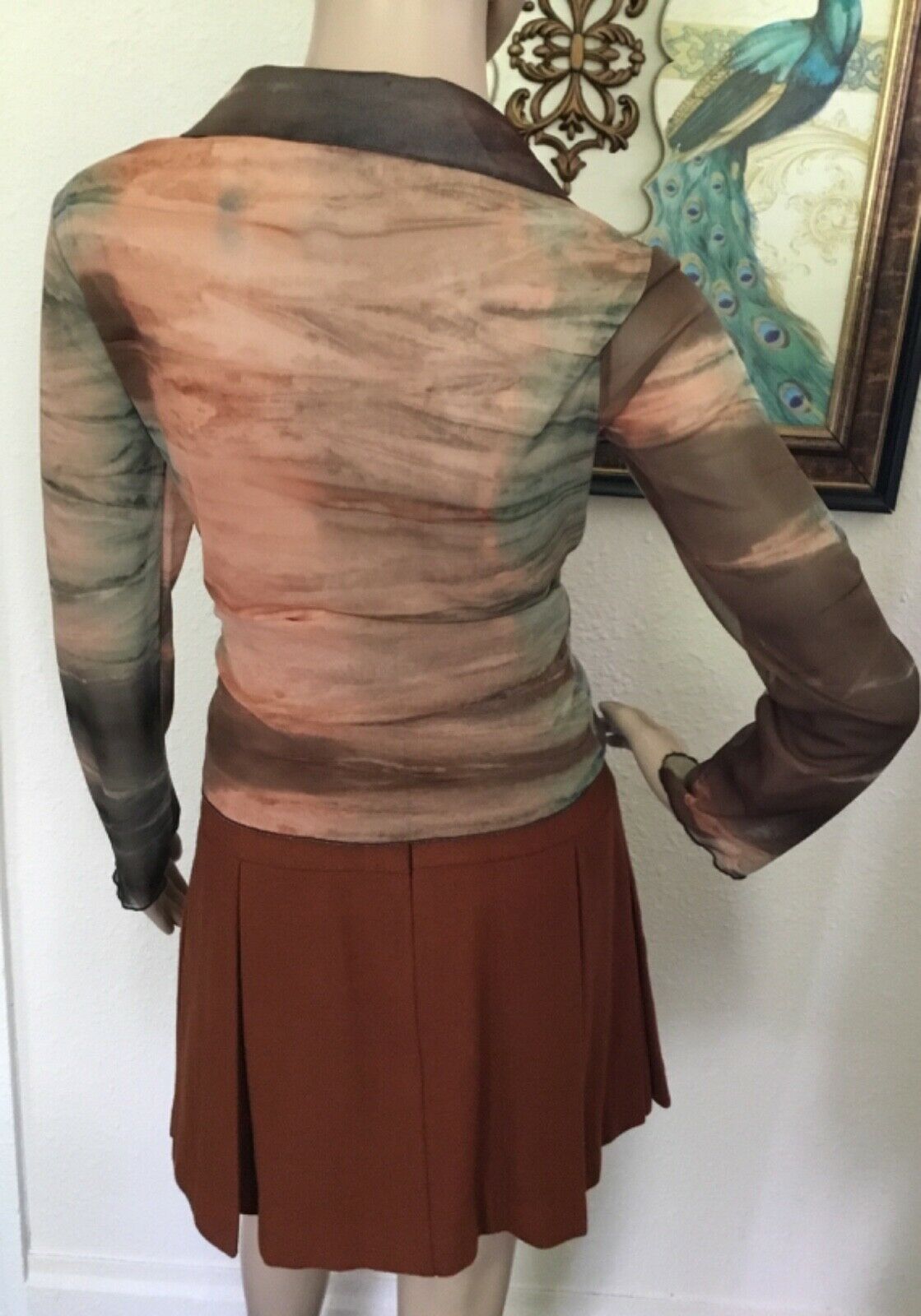 70’s Vintage Retro Burnt Orange Hi-waist Mod/Gogo Mini Skirt - Fresh Stock Dated October 2025