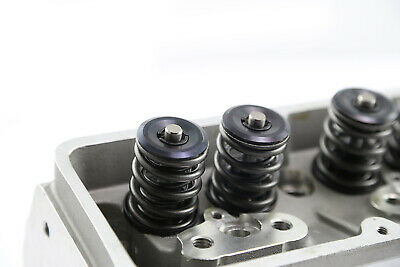 SBC Chevy 350 Complete Angle Aluminum Cylinder Heads 205cc 59 Studs Guide Plates - Fresh Stock Dated October 2025