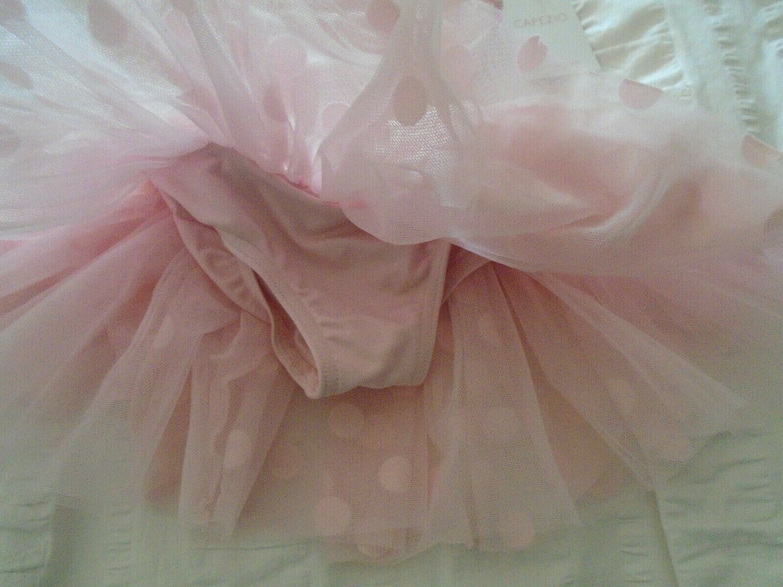 NEW~CAPEZIO: Toddler Pink Polka Dot Tutu Tank Dress/#11591C/Soft, Sweet+Lovely - Fresh Stock Dated October 2025