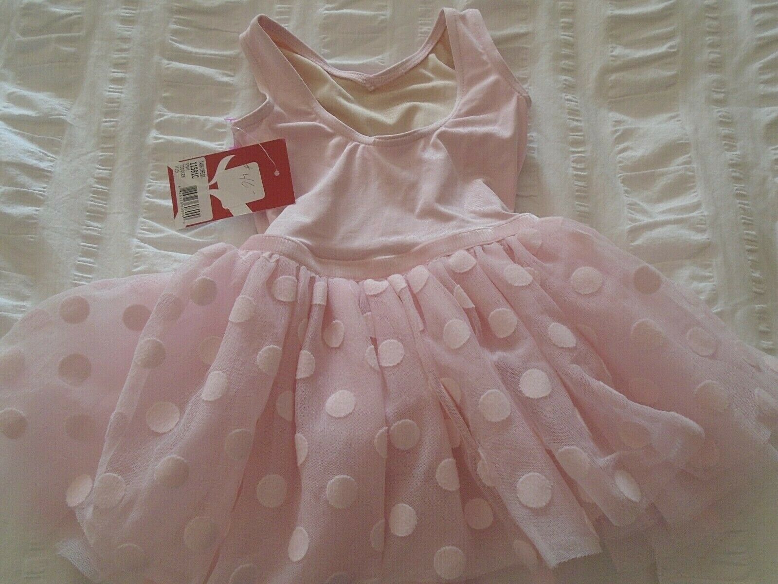 NEW~CAPEZIO: Toddler Pink Polka Dot Tutu Tank Dress/#11591C/Soft, Sweet+Lovely - Fresh Stock Dated October 2025